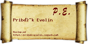 Pribék Evelin névjegykártya